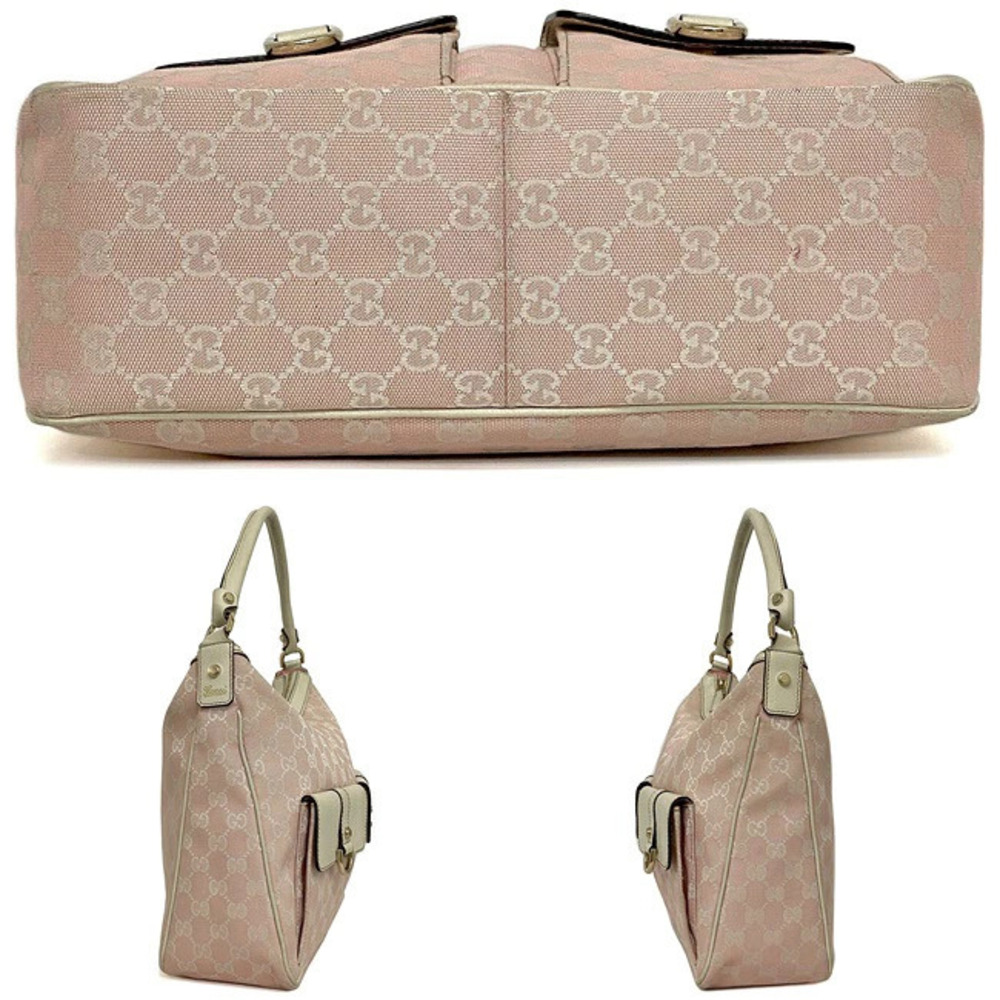 Gucci Shoulder Hobo One Abbey All Shoulder GG Pink Bag White over Shoulder